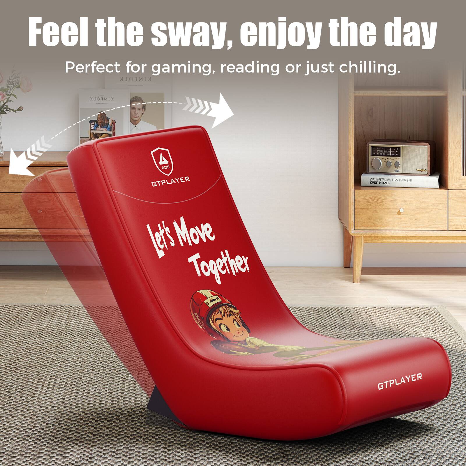 Feel the sway, enjoy the day  
Perfect for gaming, reading or just chilling.  

KINFOLK  
KINFOLK  

Let's Move Together  

GTPAYER  
GTPAYER