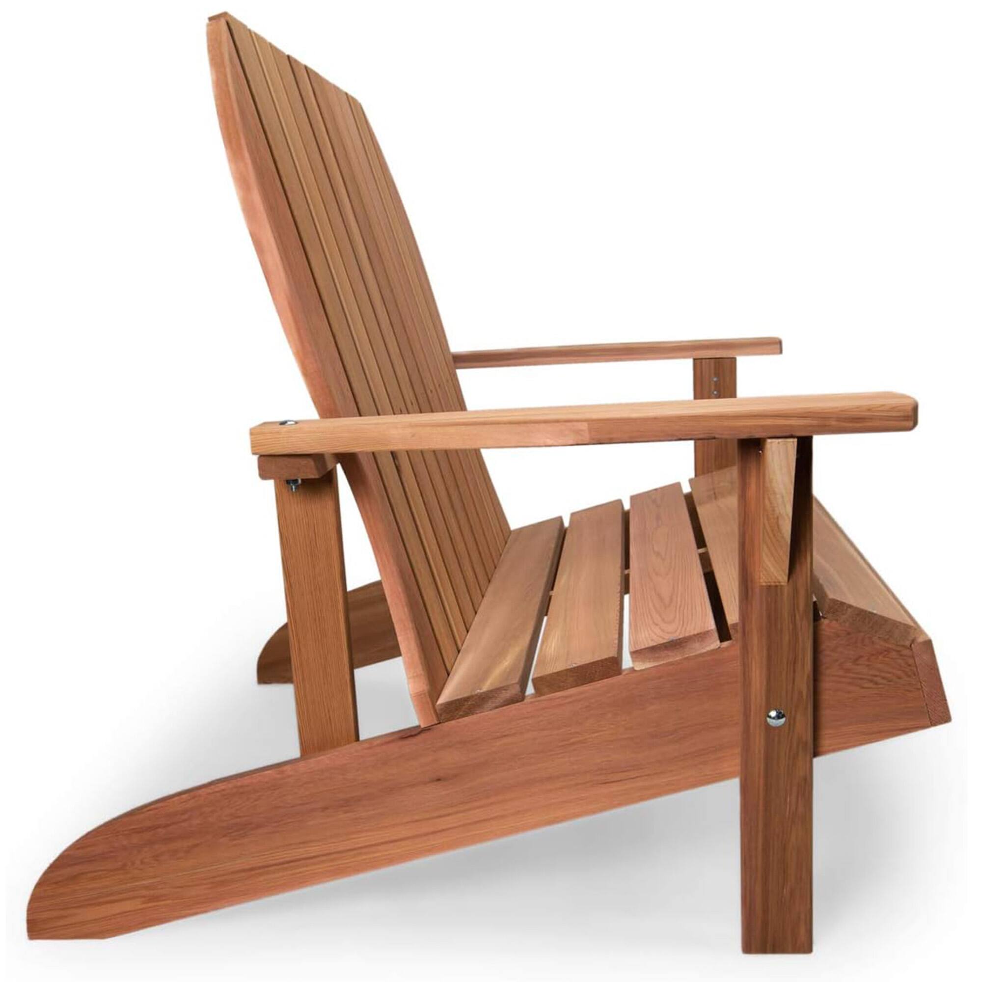 Alt View 7. All Things Cedar - All Things Cedar 54” Wood Adirondack Loveseat Chair Outdoor Patio Seat, Natural - Natural.