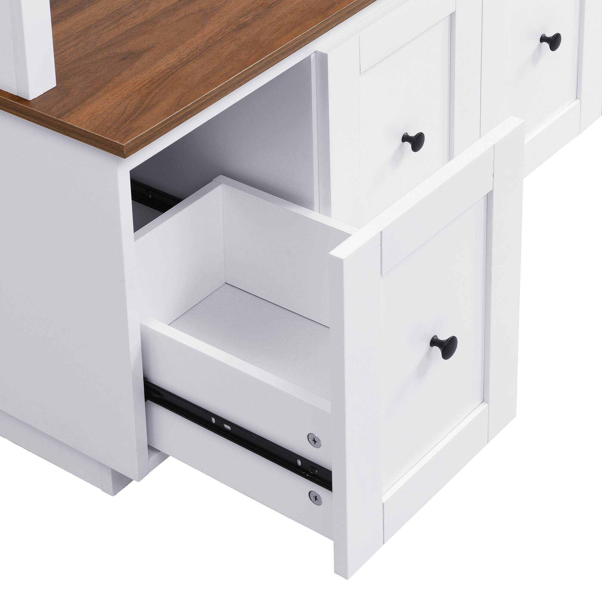 Alt View 4. Whisen - 78.7-Inch Hall Tree with Storage Bench, 5-in-1 Entryway Organizer with Cabinets & Drawers-White - White.