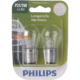 Philips - LongerLife Incandescent Back-Up/Cornering/Stop/Turn Miniature Automotive Bulb P21/5WLLB2