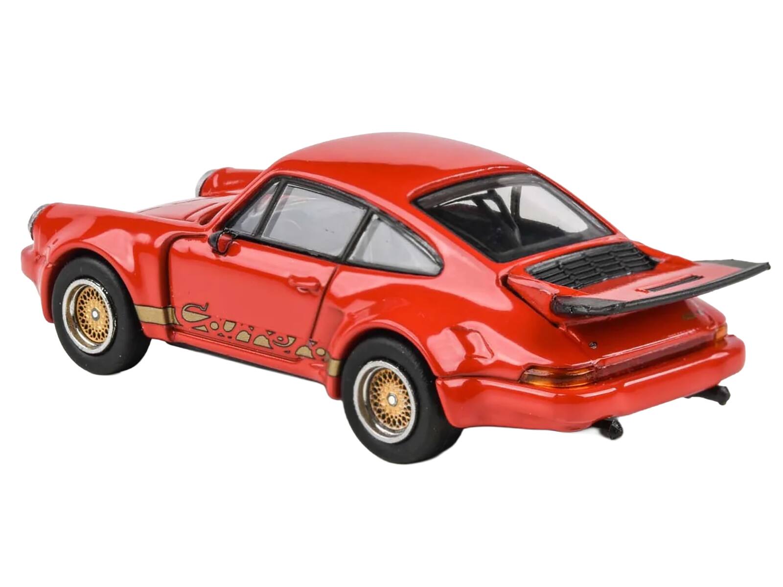 Alt View 2. Paragon - Porsche 911 Carrera RSR 3.0 Guards Red with Gold Stripes and Wheels 1/64 Diecast Model Car by Paragon.