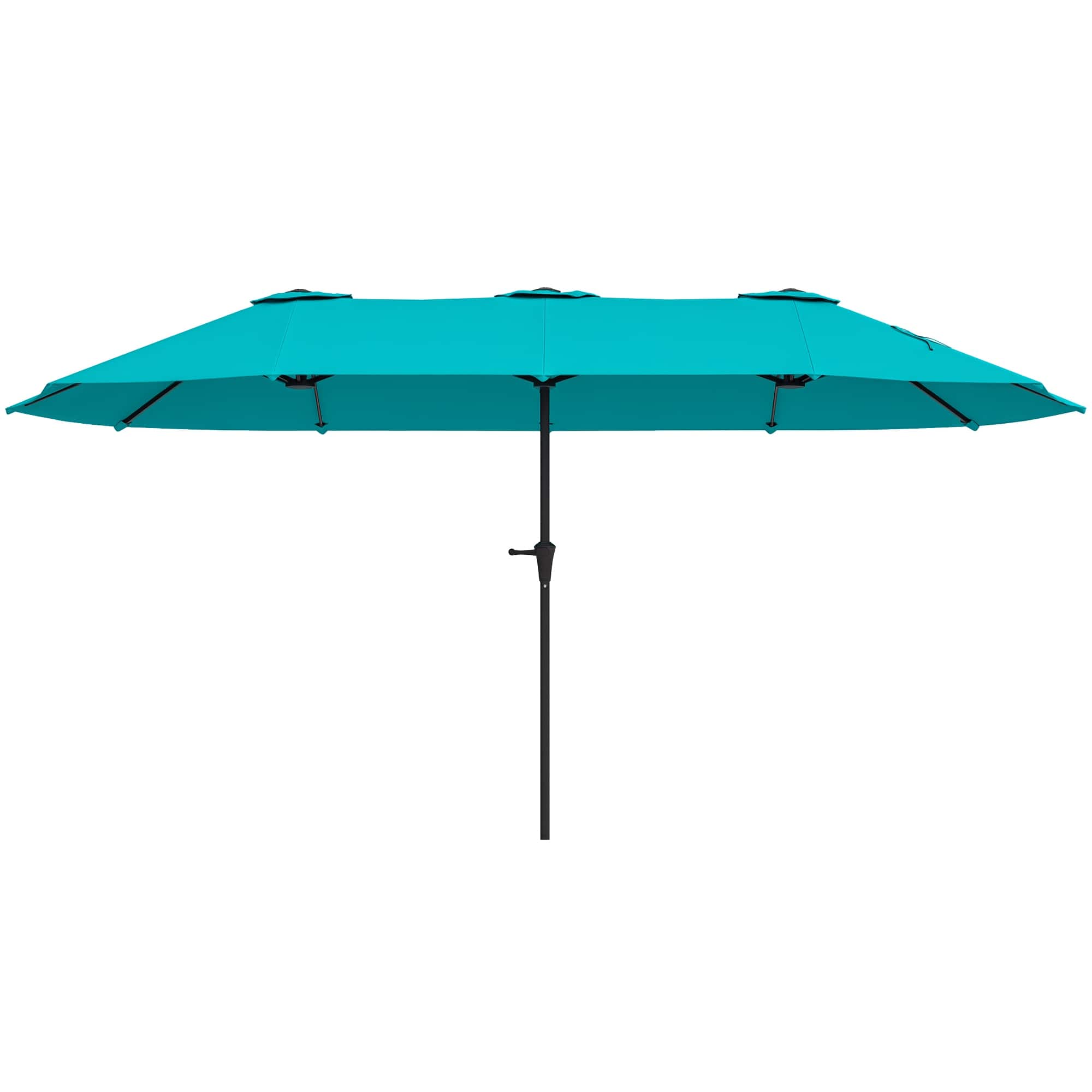 Outsunny - ft. Extra Large Patio Umbrella with Easy Crank Handle, Vents for Outdoor, Patio, UPF30+ - Blue
