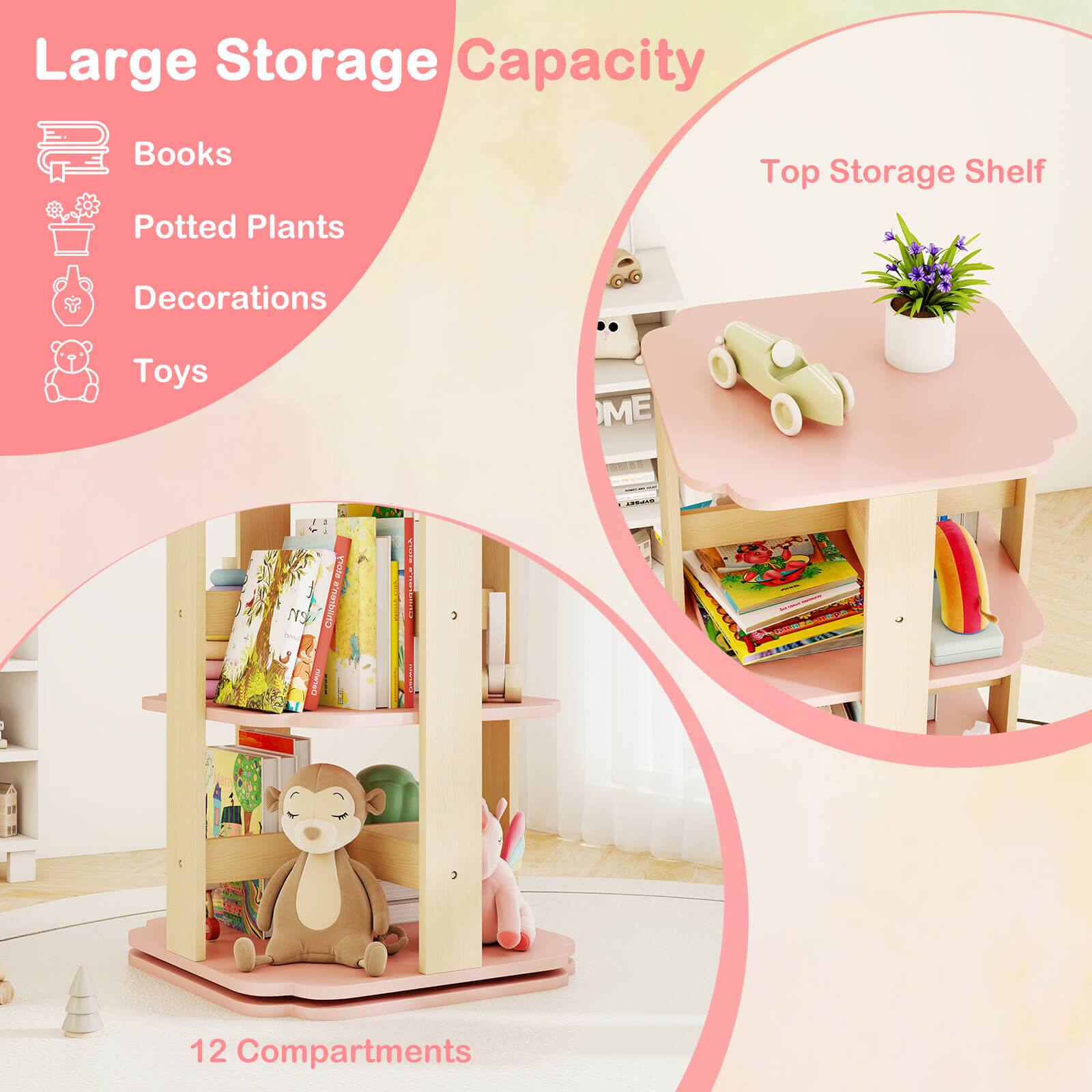 Large Storage Capacity

- Books
- Potted Plants
- Decorations
- Toys

Top Storage Shelf

12 Compartments