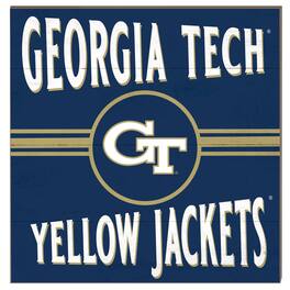 Jardine - Georgia Tech Yellow Jackets 10'' x 10'' Retro Team Sign - Navy