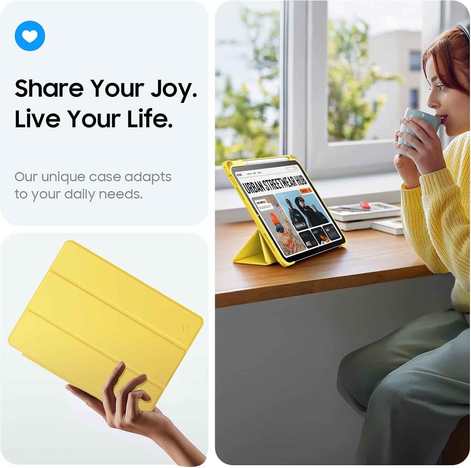 Share Your Joy. Live Your Life.  
Our unique case adapts to your daily needs.  
STREETWEAR HUB URBAN