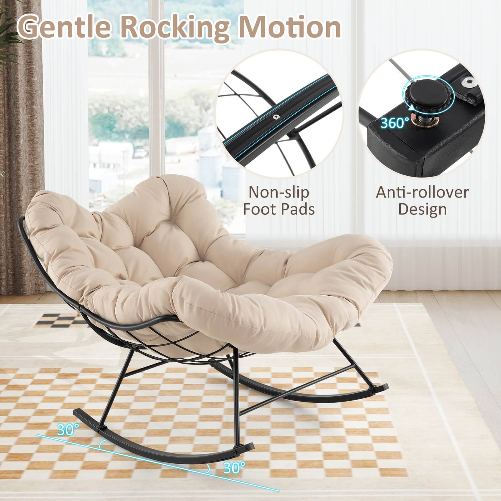 Gentle Rocking Motion  
360° Non-slip Foot Pads  
Anti-rollover Design  
30°