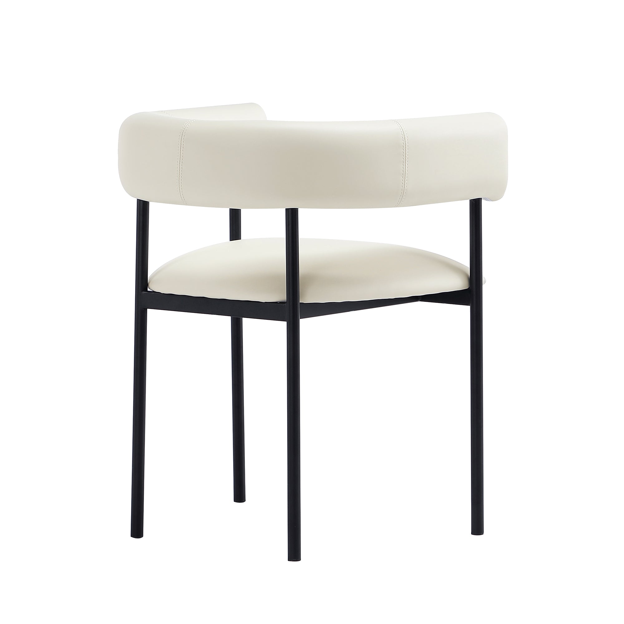 Alt View 4. Manhattan Comfort - Onda Contemporary Metal Vegan Leather Dining Chair - Ivory.