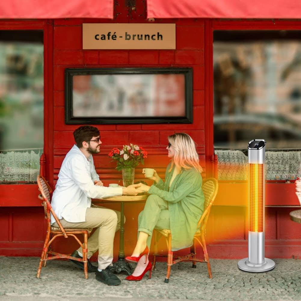 Alt View 5. Chery Life - 1500W Infrared Patio Electric Heater with 3s Instant Warm 9 Level Temperature with Gold Tube for Garage Backyard.