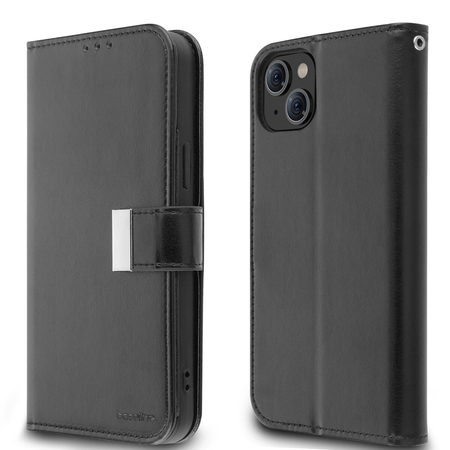 Alt View 3. BASELINE - baseline MyJacket Wallet Xtra Series for Apple iPhone 15 - Black - Black.