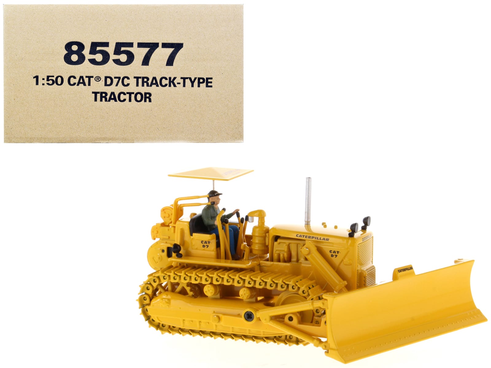 "CAT Caterpillar D7C Track-Type Tractor Dozer Yellow with Operator ""Vintage Series"" 1/50 Diecast Model by Diecast Masters" price history on PriceWatchPro