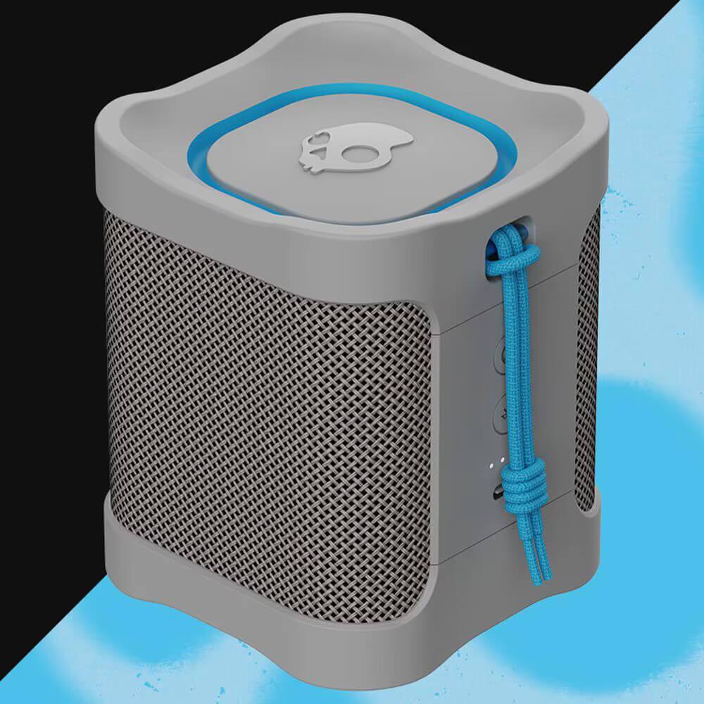 Alt View 1. Skullcandy - Skullcandy TRAINMINIGRY Terrain Mini Wireless Bluetooth Speaker - Light Grey - Black.