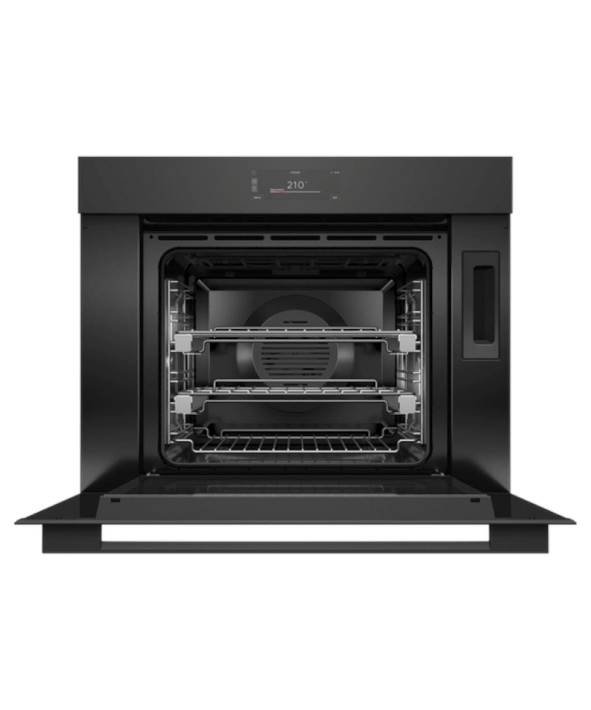 Alt View 11. Fisher & Paykel - 30" 3 Cu. Ft. Single Combination Steam Oven, 6.8" Touchscreen - Minimal Black  (Soft Black) - Black.