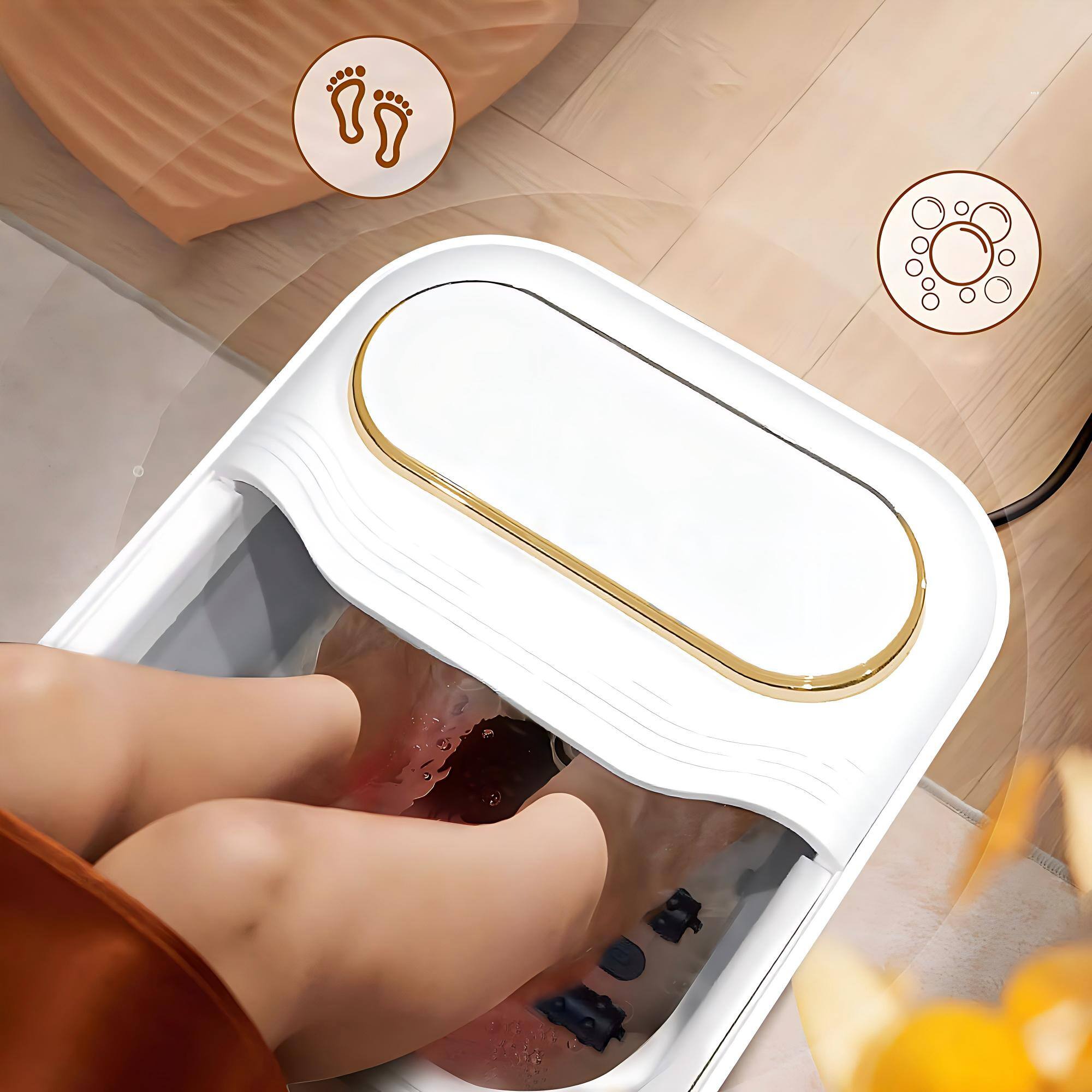 Back. Luckbyte - Foldable Portable Foot Soak Tub Collapsible Foot Bath Bucket for Home Use and Gifting.