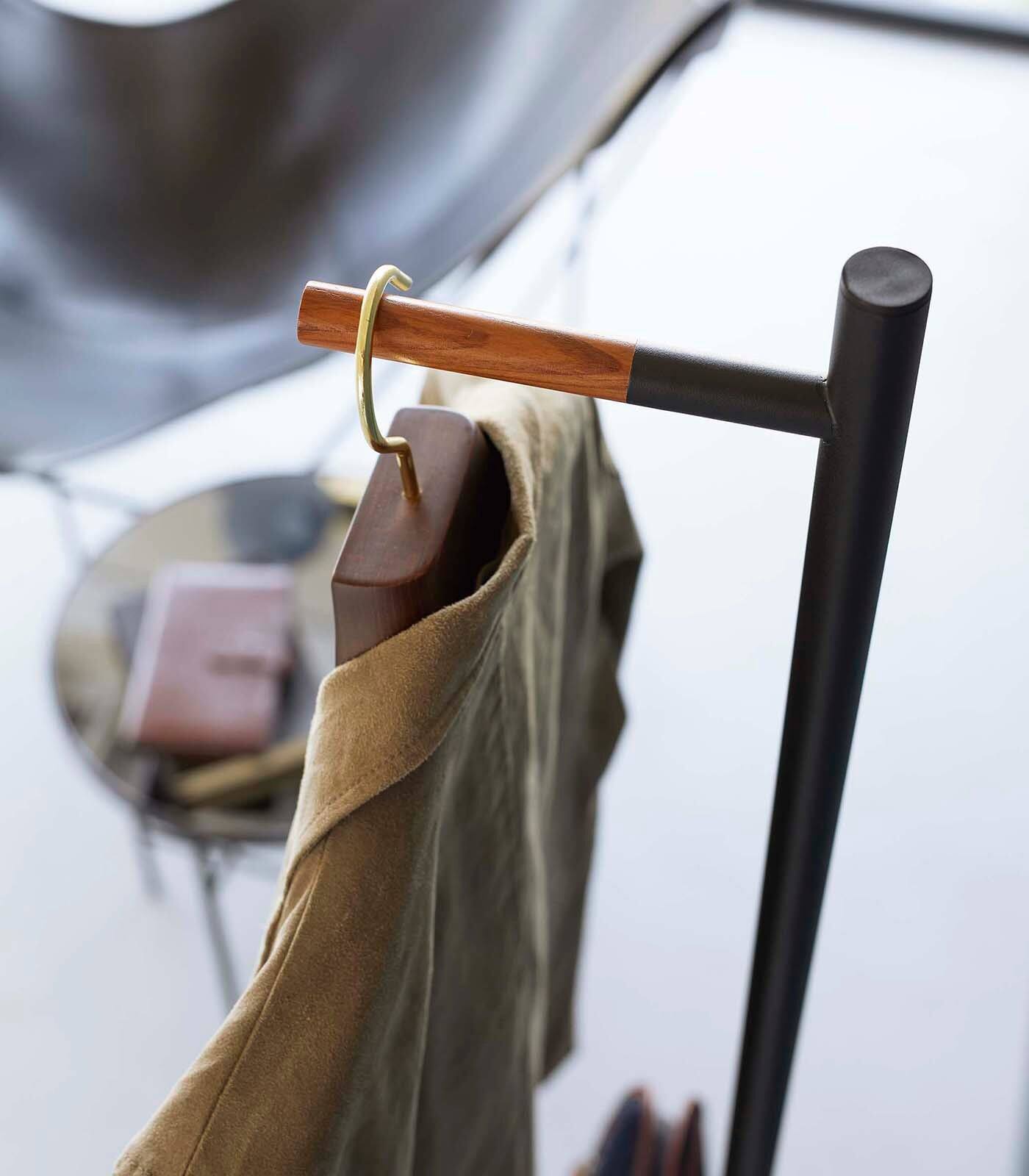 Alt View 6. Yamazaki Home - Coat Rack (63.98" H)  - Steel + Wood - White.