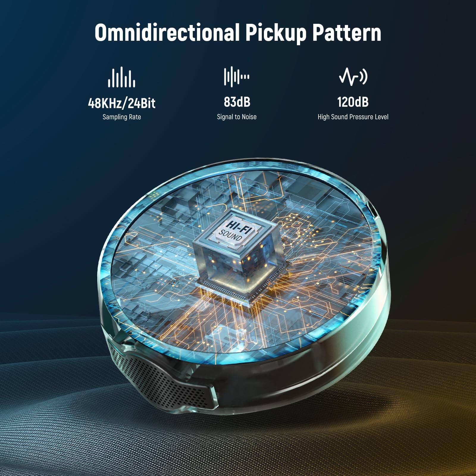 Omnidirectional Pickup Pattern

48kHz/24Bit Sampling Rate

83dB Signal to Noise

120dB High Sound Pressure Level

SOUND HI-FI
