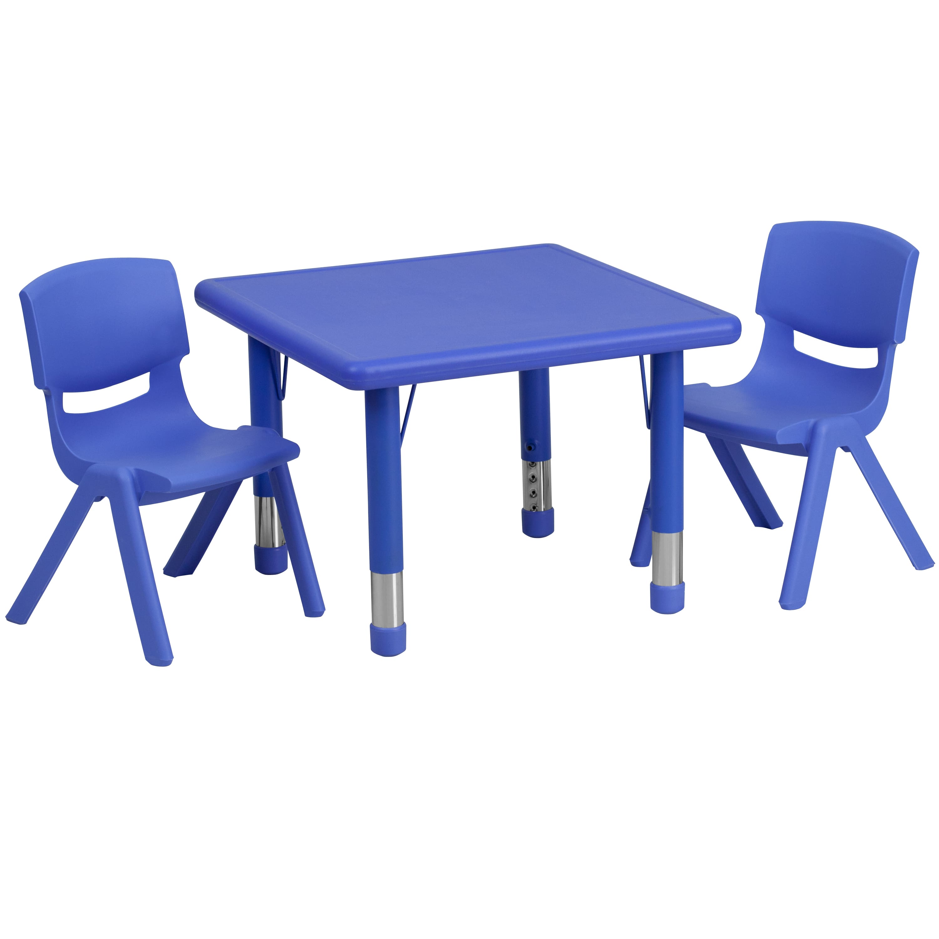 "Alamont Home - 24"" Square Plastic Height Adjustable Activity Table Set with 2 Chairs - Blue" price history on PriceWatchPro