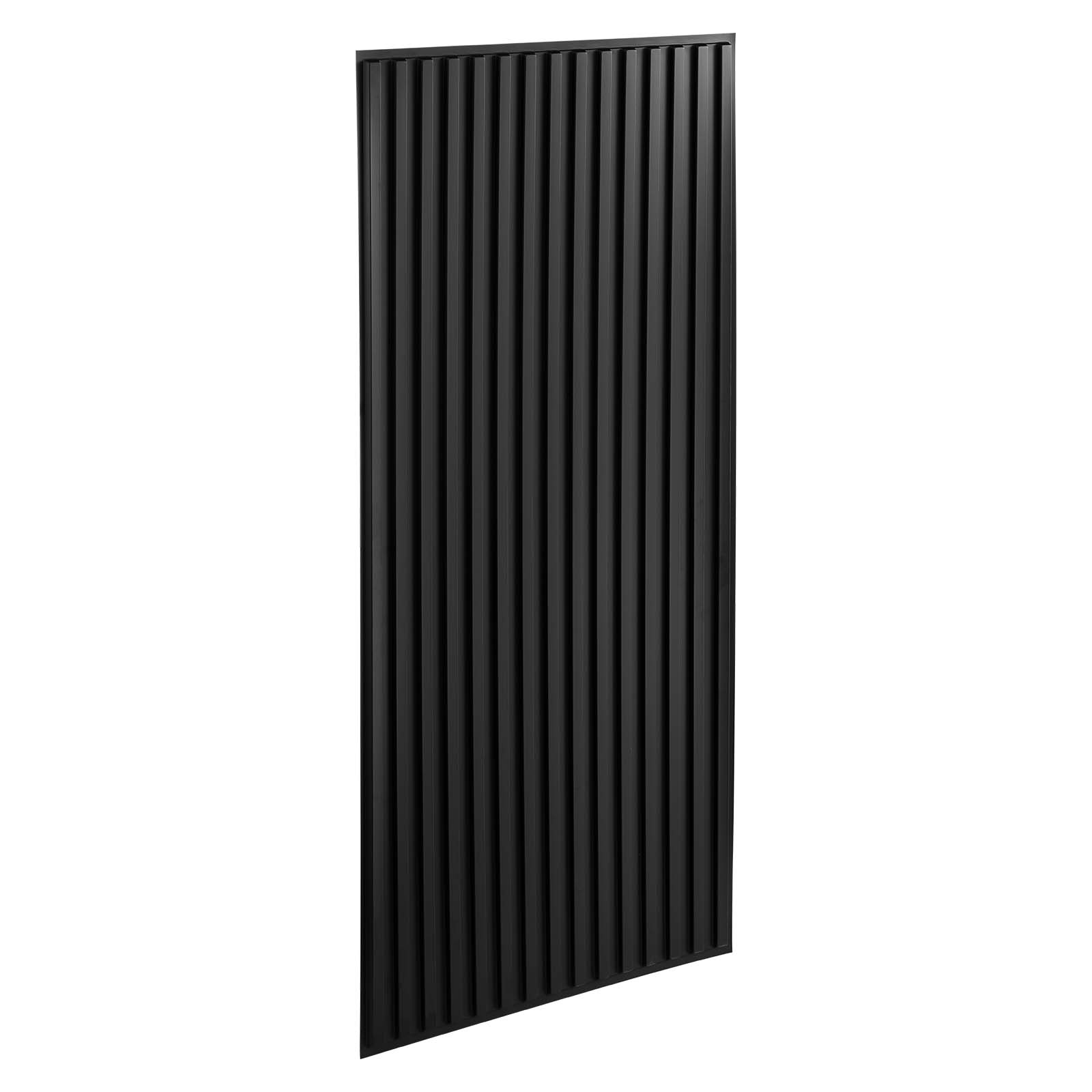 Alt View 5. VEVOR - 24 x 48 in PVC Ceiling Tiles 12-Pack 3D Black Linear Slat Panels, Smooth PVC Sheet for Drop Grid, Impact-Resistant - Black.