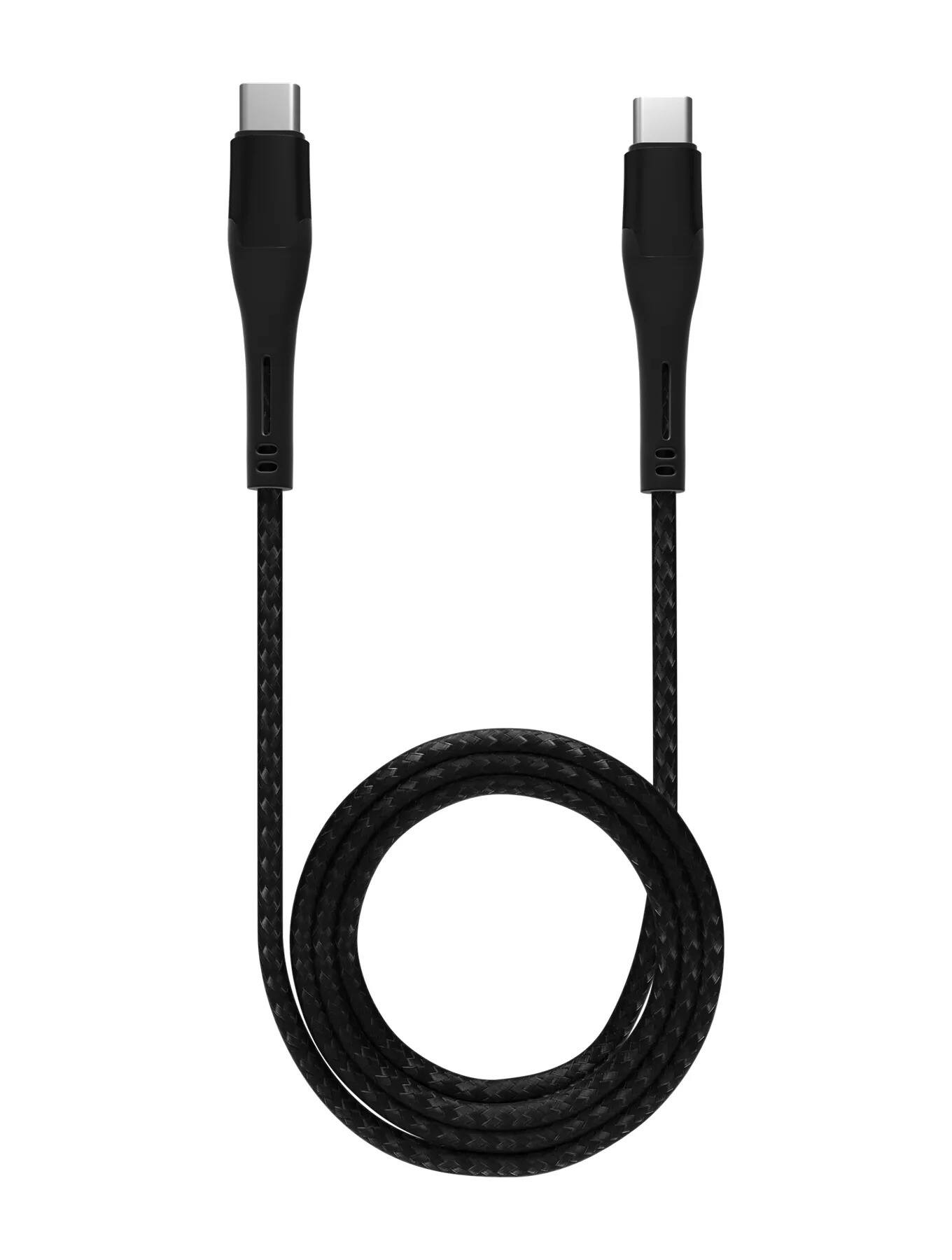 Alt View 1. Ampsentrix - 3 ft USB Type C To USB Type C Cable (Alpha) - Black - Black.