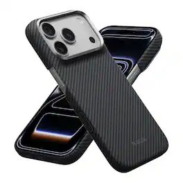 Pitaka - Ultra Slim Case for iPhone 18 Pro / iPhone 17 Pro, Aramid Fiber Case, MagSafe Compatible, Caseless Feel, Camera Control - Black Grey (Twill)