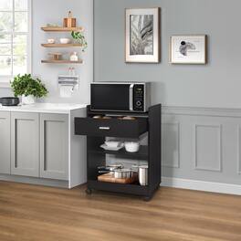 Kings Brand Furniture - Dellow Wood Kitchen Cart - Black