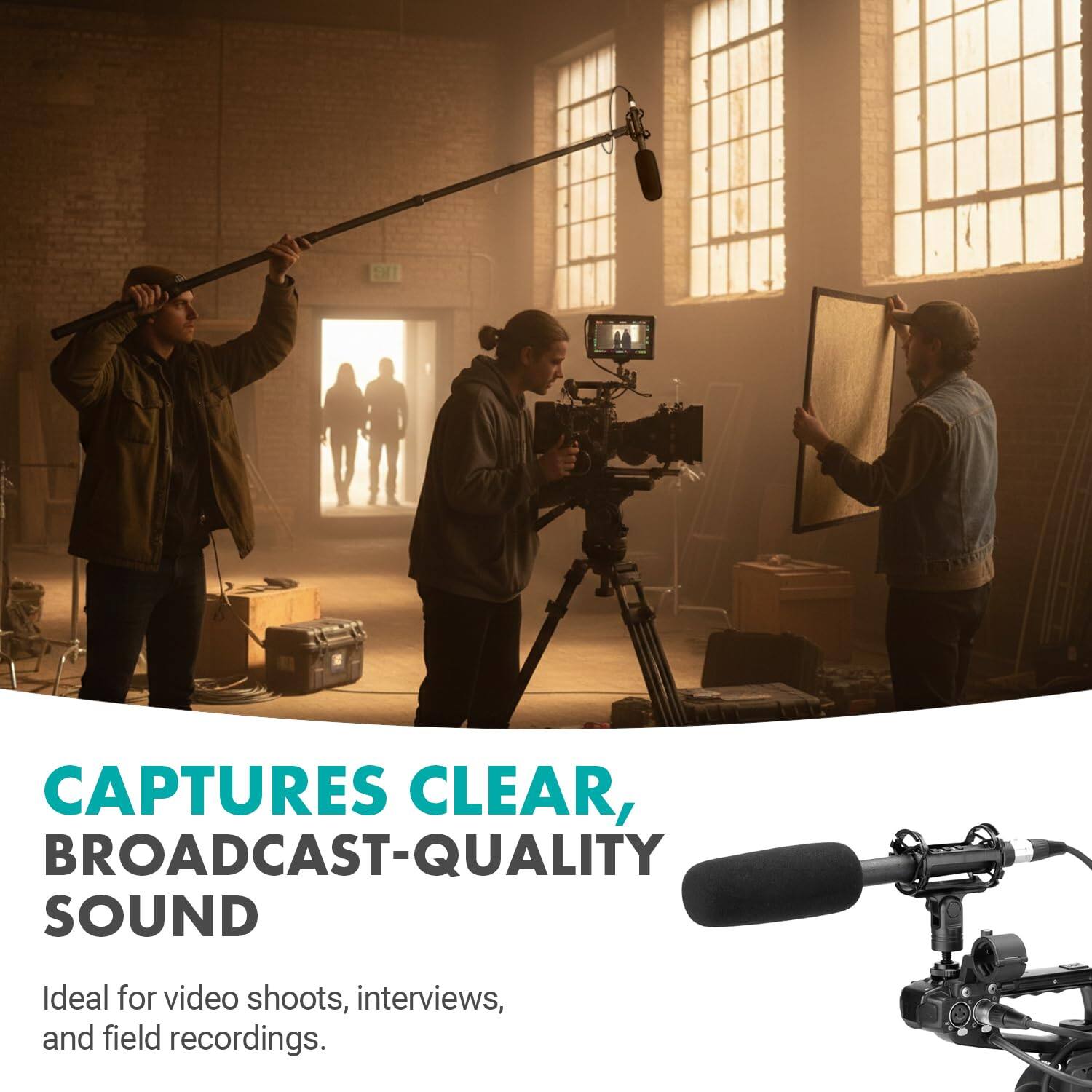 CAPTURES CLEAR, BROADCAST-QUALITY SOUND  
Ideal for video shoots, interviews, and field recordings.