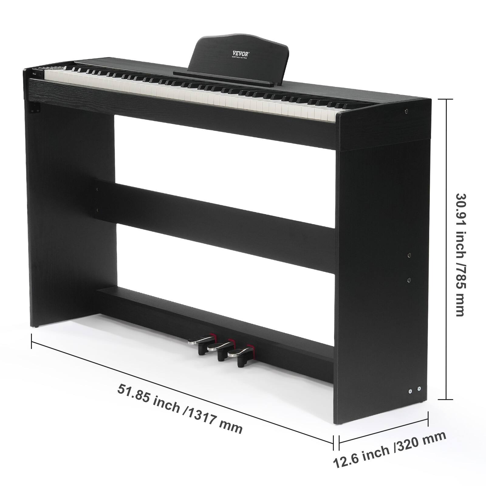 VEVOR

30.91 inch / 785 mm

51.85 inch / 1317 mm

12.6 inch / 320 mm