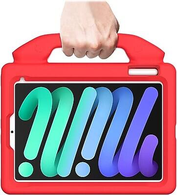 Alt View 7. SaharaCase - iPad mini A17 Pro & 6th Generation 2021 Protection Bundle, KidProof Case with Tempered Glass Screen - Red.