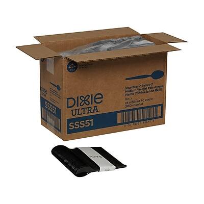 Sure, here is the corrected and grouped text:
**Product Name:**
- Dixie Ultra SS51
**Product Description:**
- SmartStock Series-O Polystyrene Medium-Weight Spoon Refill Plastic Combo
- Black
- 40 count (24 oz spoons)
**Barcode:**
- 02 38510 02 3
**Other Information:**
- SS51
- 040100132003