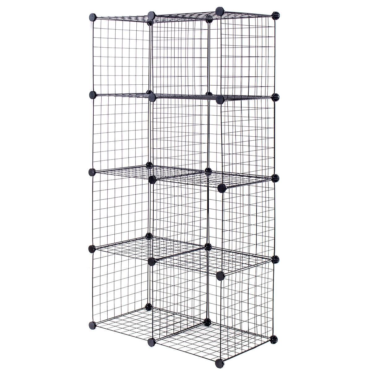 Alt View 4. Gymax - Gymax 8 Cube Grid Wire Organizer Wardrobe Shelves Bookcase DIY - black.