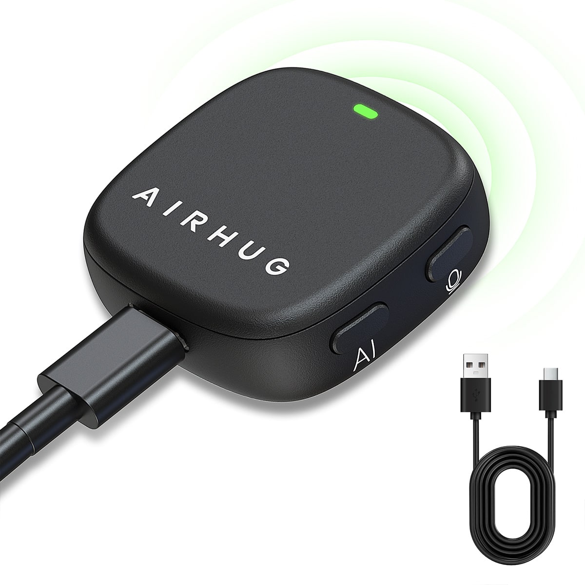 AIRHUG - USB Mic No Speaker with Magnetic & Flat Mount for PC/Mac, Noise Canceling, Mute Button & LED Indicator, Plug & Play