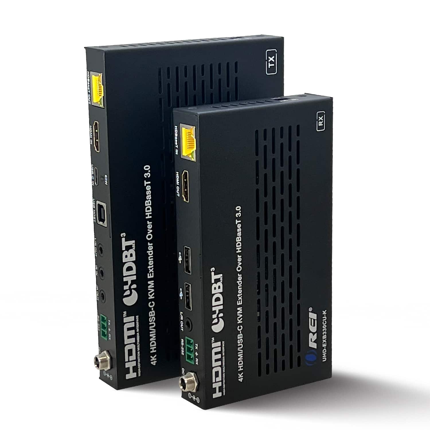 Orei - 4K HDBaseT 3.0 HDMI™ & USB-C Extender (KVM) - 330ft (cat6)-UHD-EXB330CU-K - Black