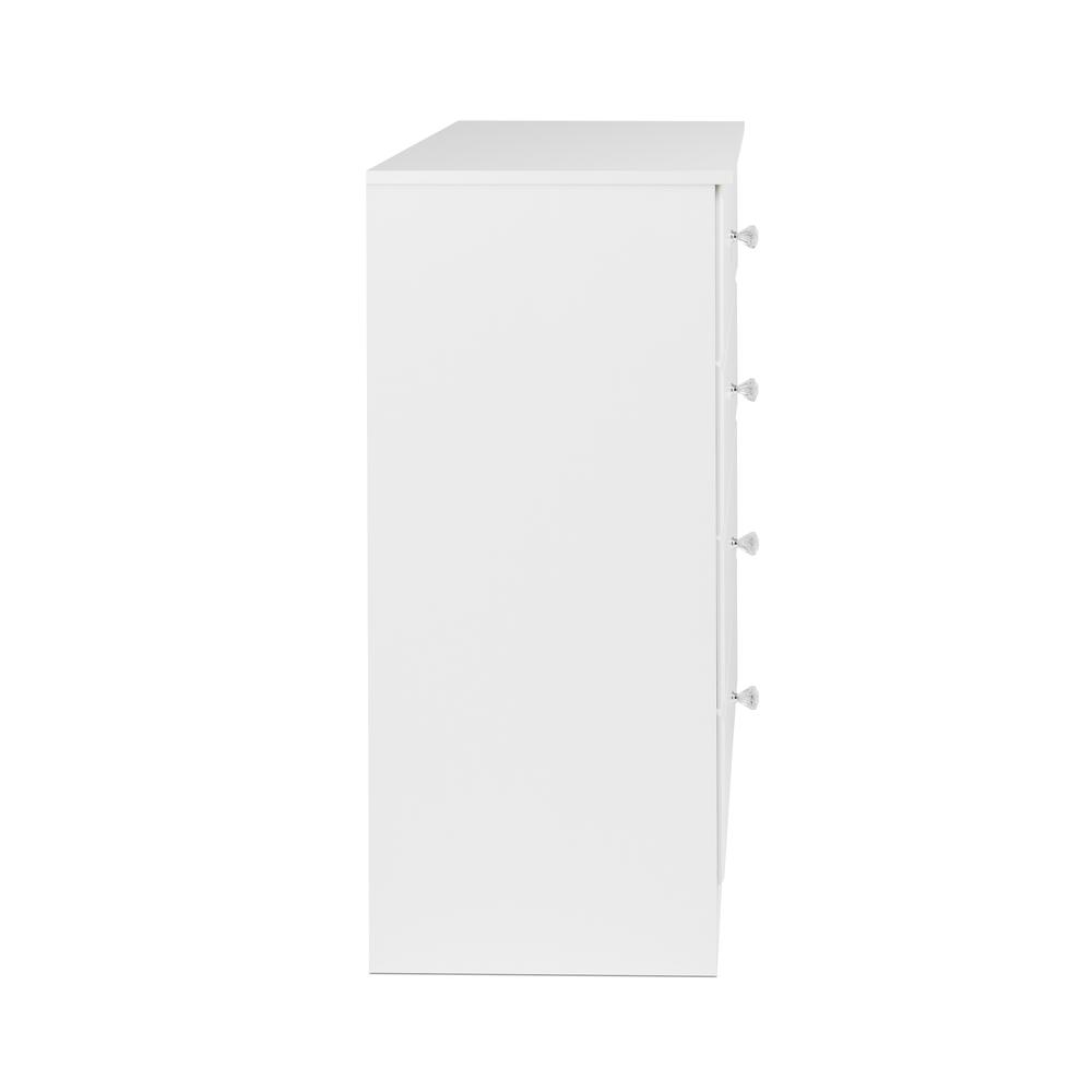 Left. Prepac - Astrid 4-Drawer Dresser, Crystal White - White.