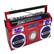 Angle. Studebaker - Bluetooth Boombox with FM Radio, CD Player, 10 watts RMS - Red.