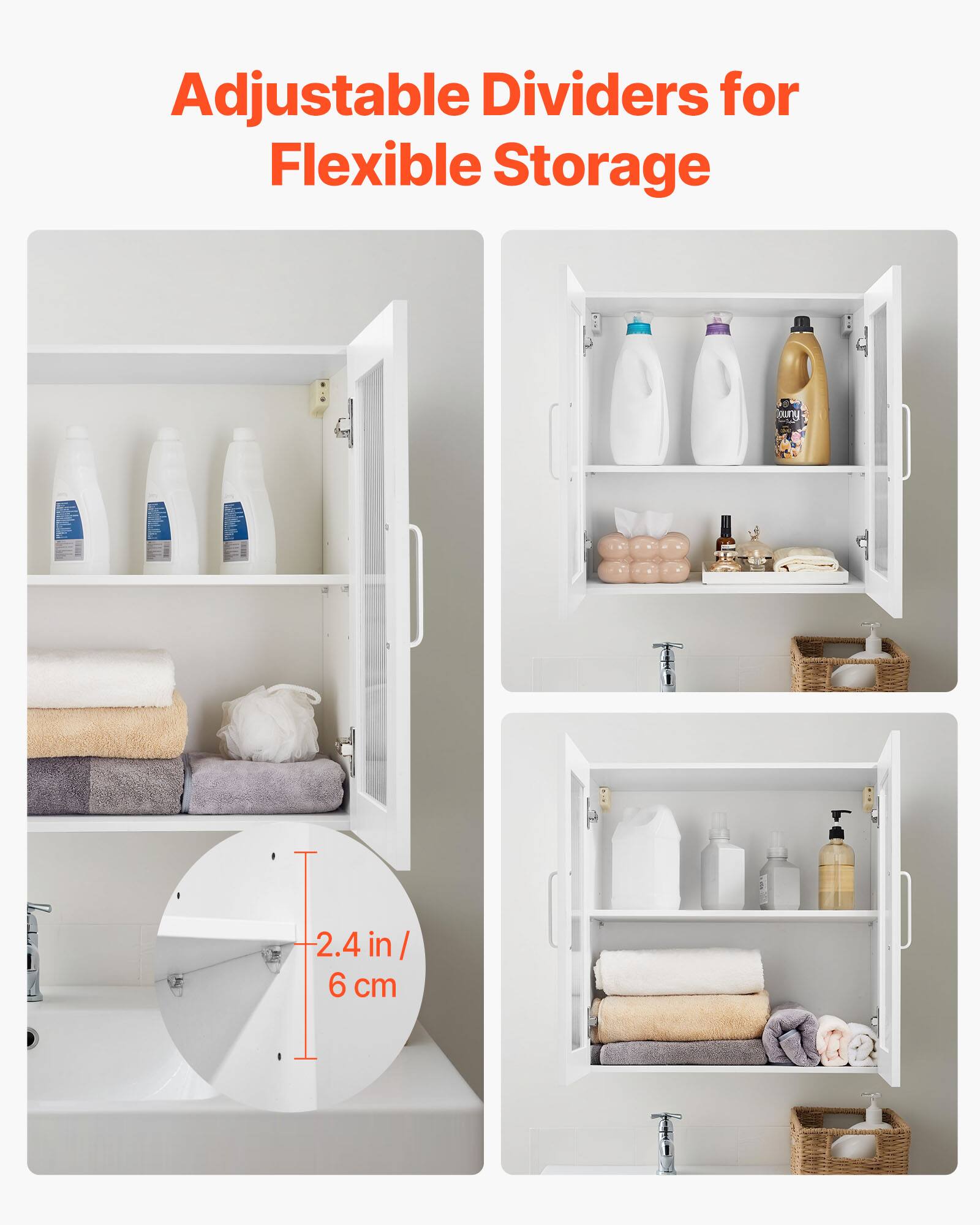 Adjustable Dividers for Flexible Storage

2.4 in / 6 cm