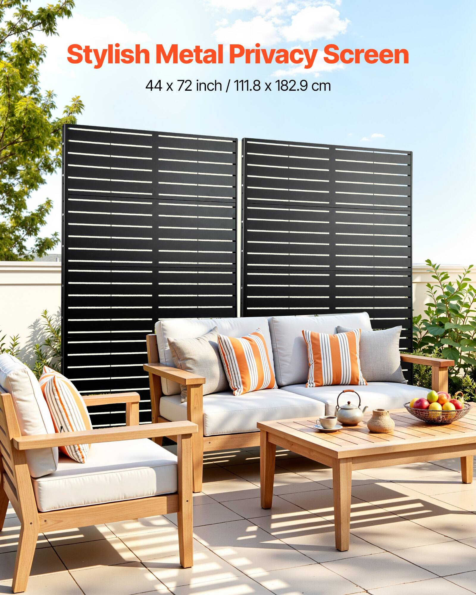 Stylish Metal Privacy Screen  
44 x 72 inch / 111.8 x 182.9 cm
