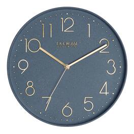 La Crosse Clock Co. - 12 Inch Paxton Gray Blue Speckle Silent Sweep Analog Quartz Wall Clock - Speckle Gray