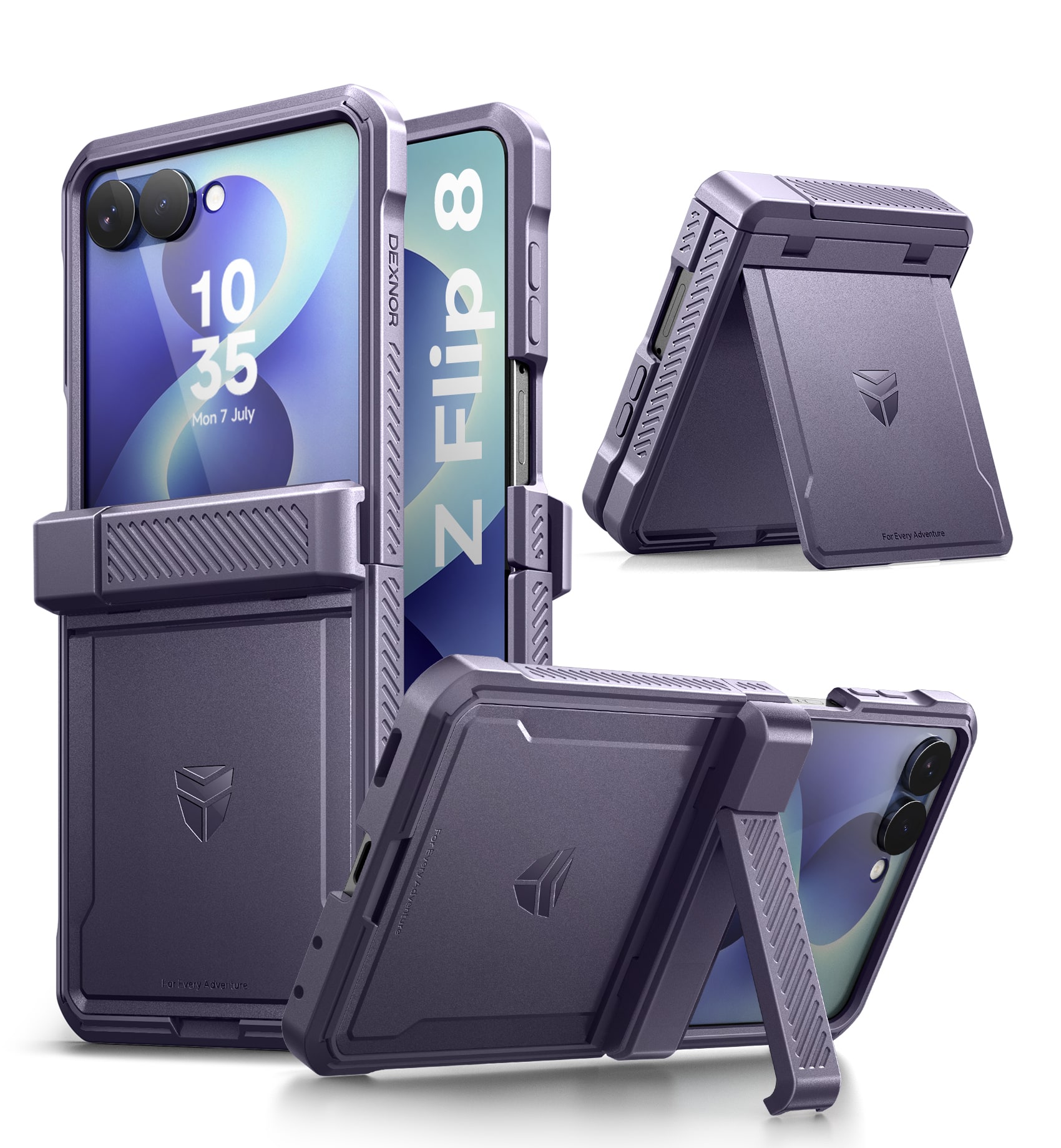 Dexnor - Hard Shell Case for Samsung Galaxy Z Flip 8 with Kickstand & Auto-Close Hinge Protection & Screen Protector - Phantom Purple price history on PriceWatchPro