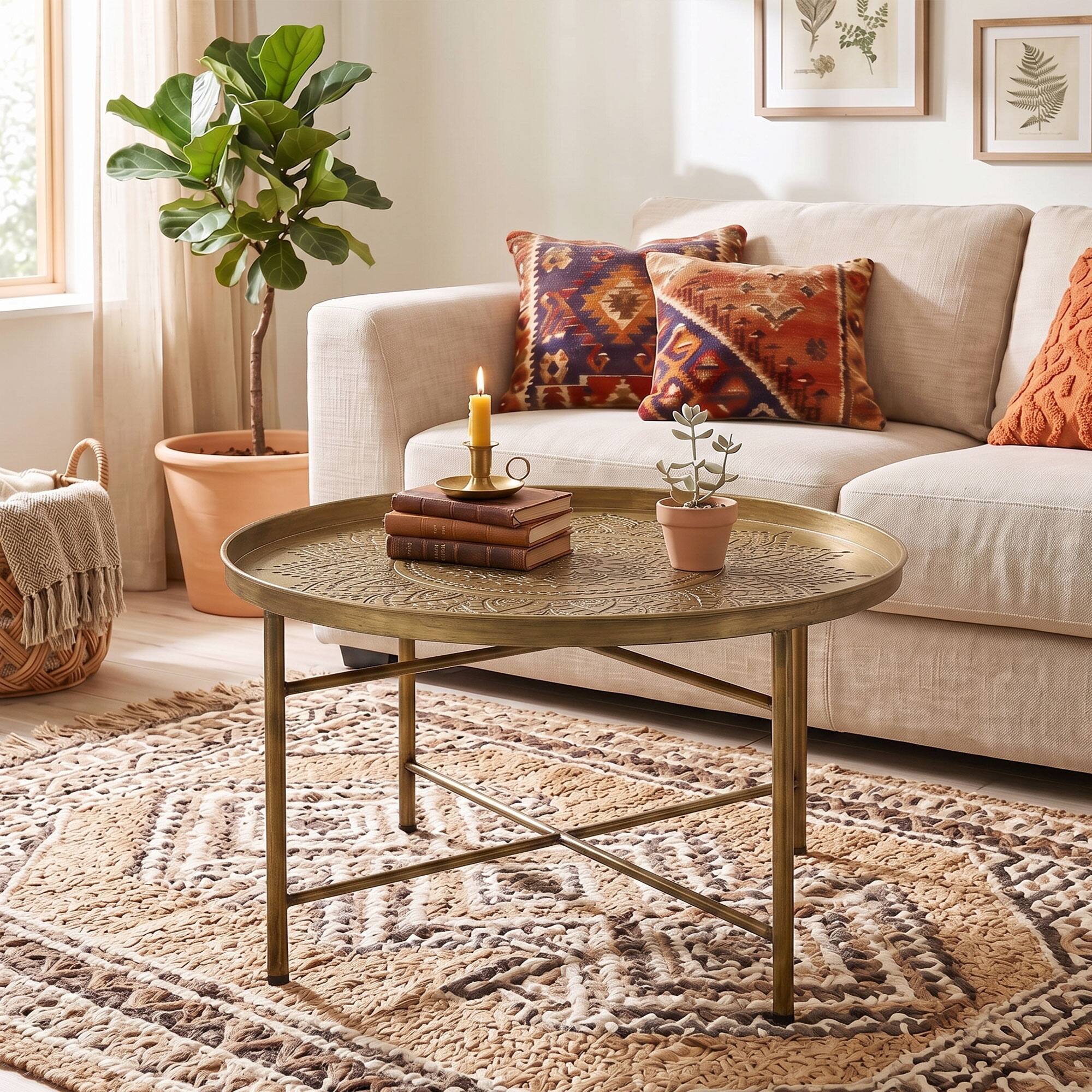 Alt View 5. Homcom - Table for Living Room - Gold.