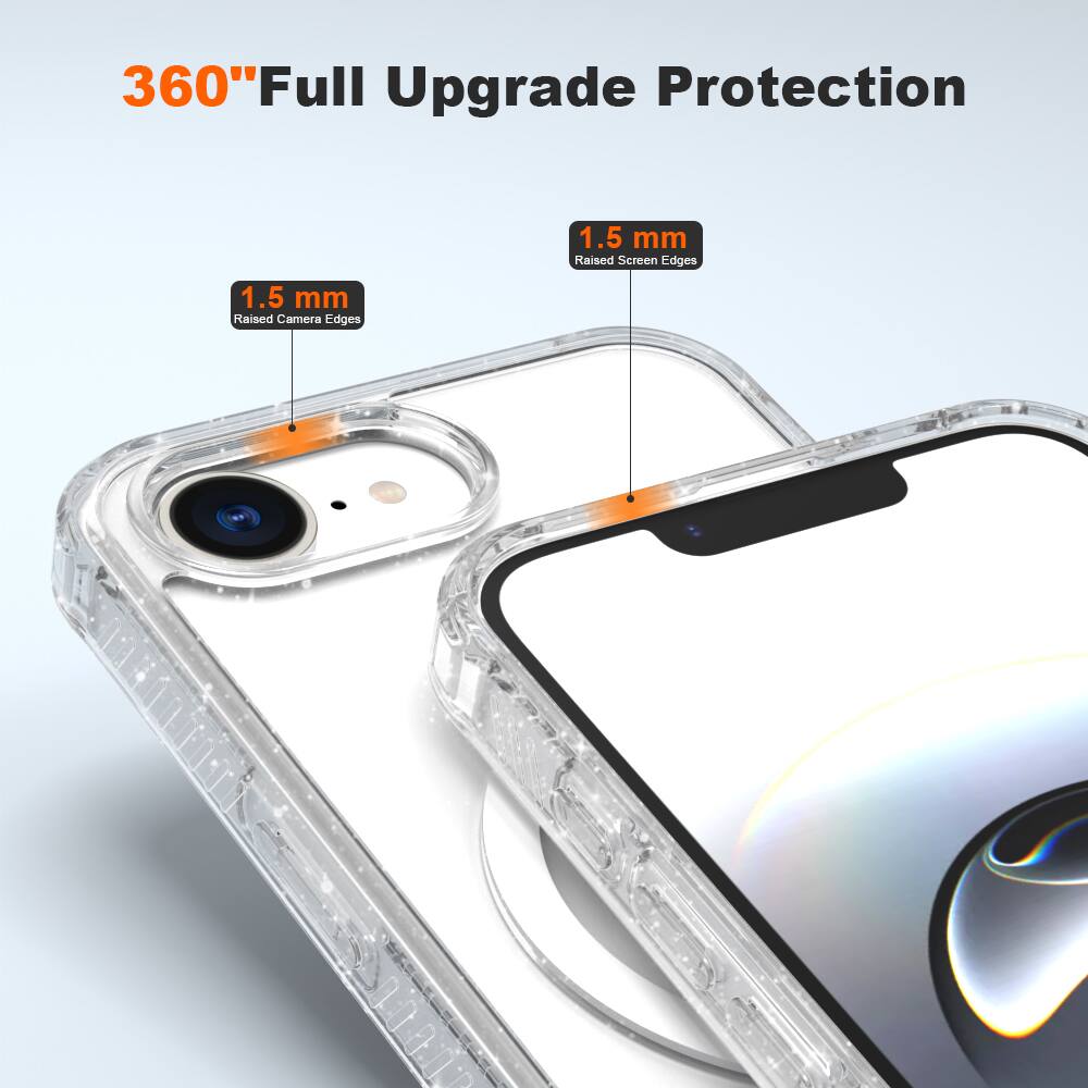 360° Full Upgrade Protection  
1.5 mm Raised Screen Edges  
1.5 mm Raised Camera Edges