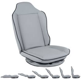 Costway - 360° Swivel Floor Gaming Chair with 5-Level Adjustable Backrest&Padded Seat Cushion - Gray