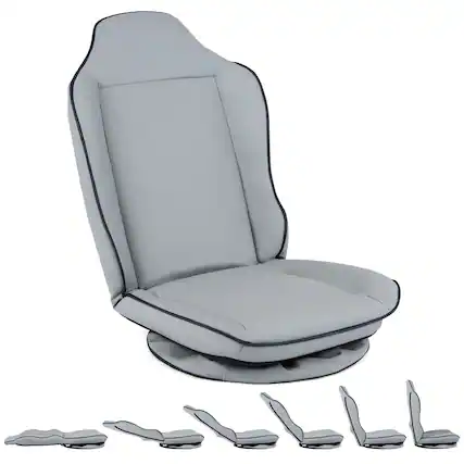 Front. Costway - Costway 360° Swivel Floor Gaming Chair with 5-Level Adjustable Backrest&Padded Seat Cushion - Gray.