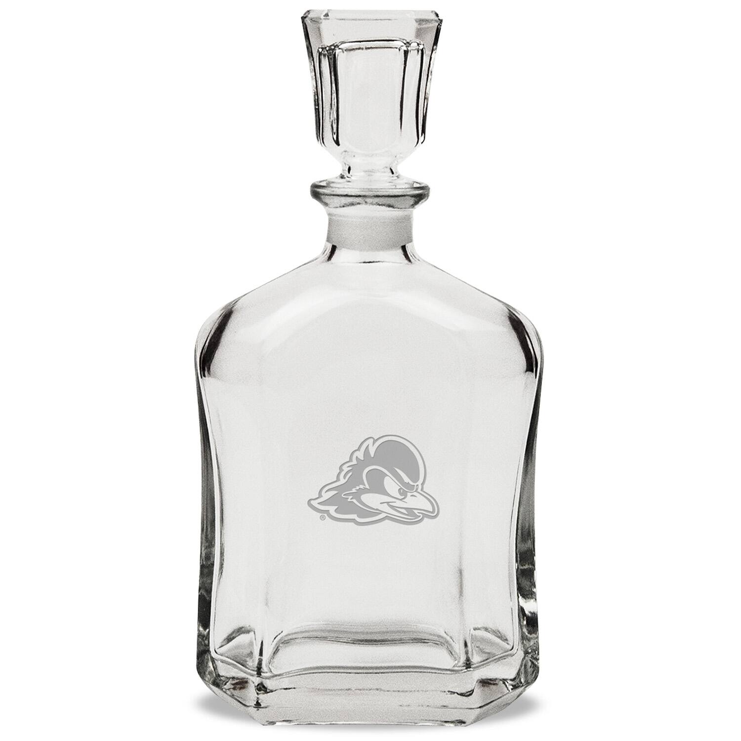 Front. Jardine - Delaware Fightin' Blue Hens 23.75oz. Crystal Whiskey Decanter - Multicolor.