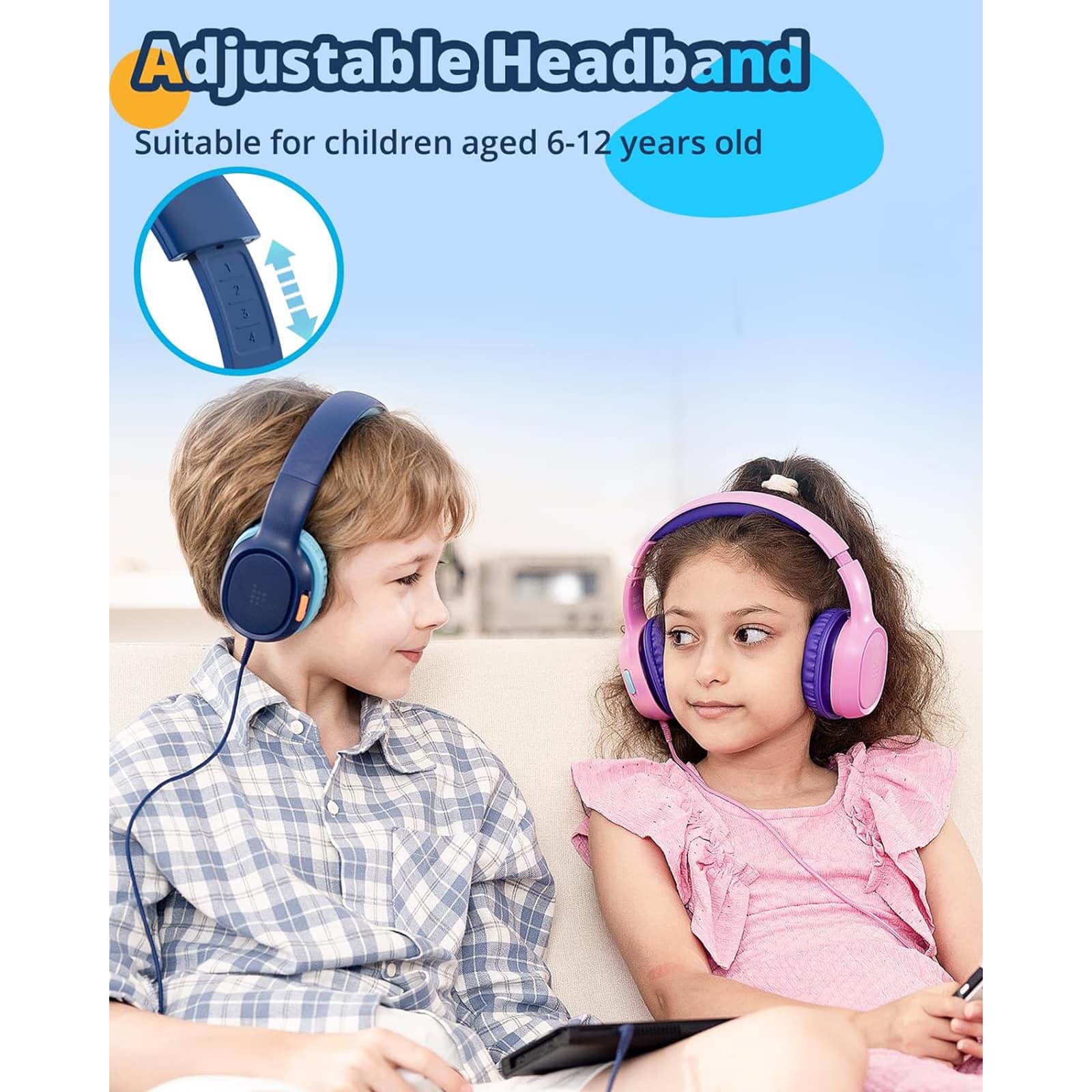 Adjustable Headband Suitable for children aged 6-12 years old.