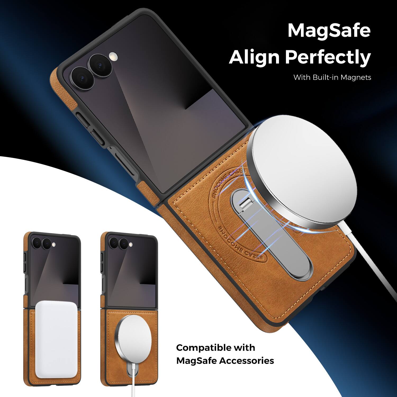 MagSafe Align Perfectly With Built-in Magnets  
SMOCOHMIGASE  
#MOCOME  
#MO = HWOCOWE  
CASER  
Compatible with MagSafe Accessories