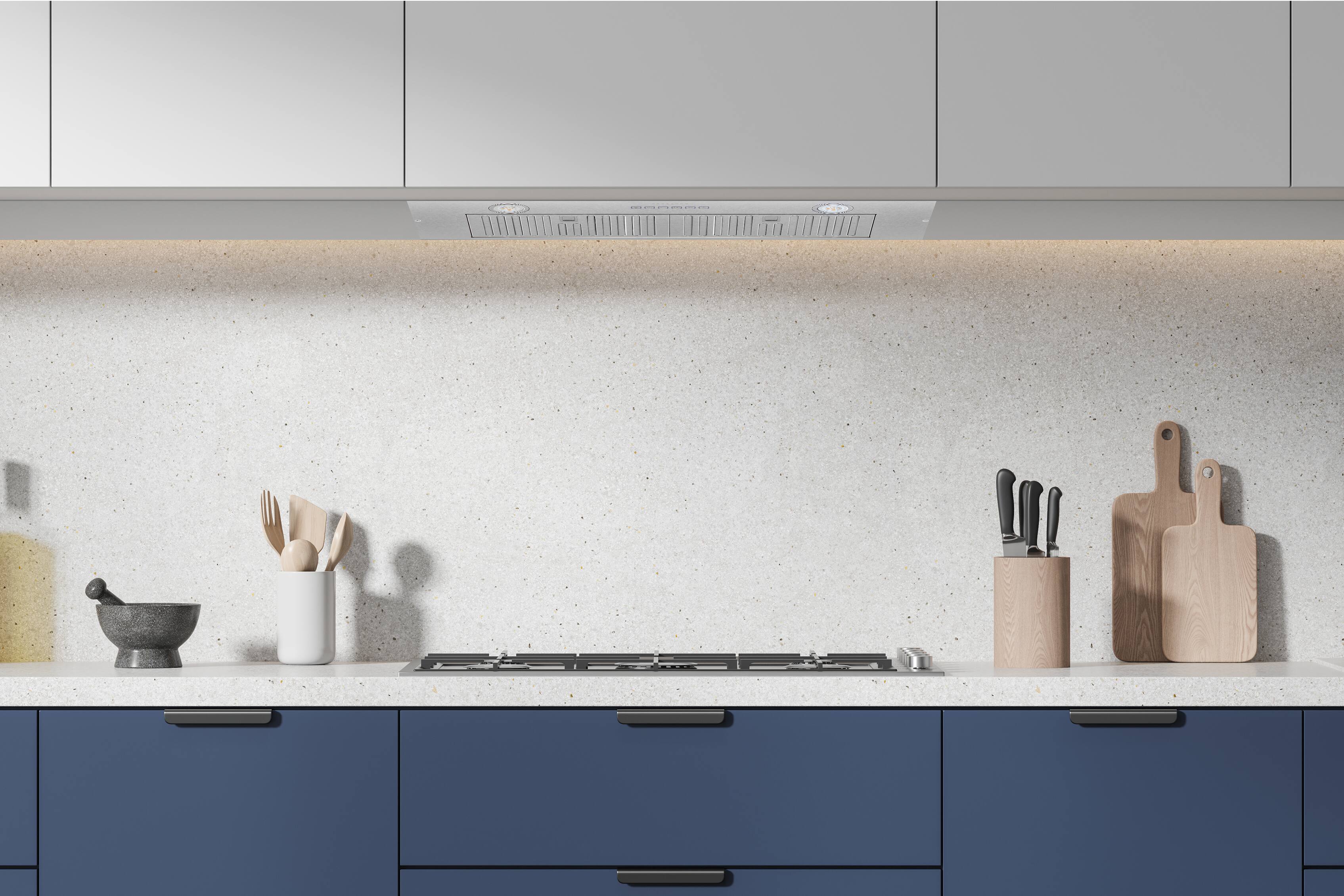 Alt View 2. Hauslane - Hauslane IN-R110 36-in Smart Insert Convertible Range Hood - Silver.