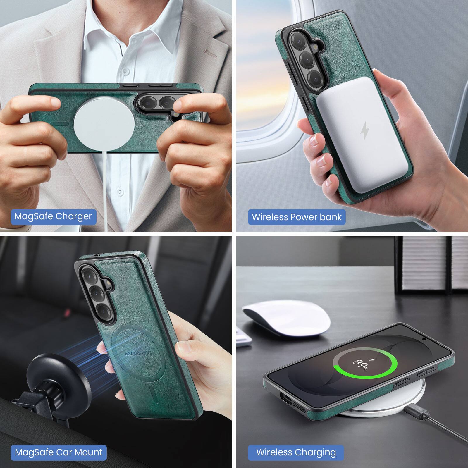 MagSafe Charger  
Wireless Power Bank  
MagSafe Car Mount  
Wireless Charging