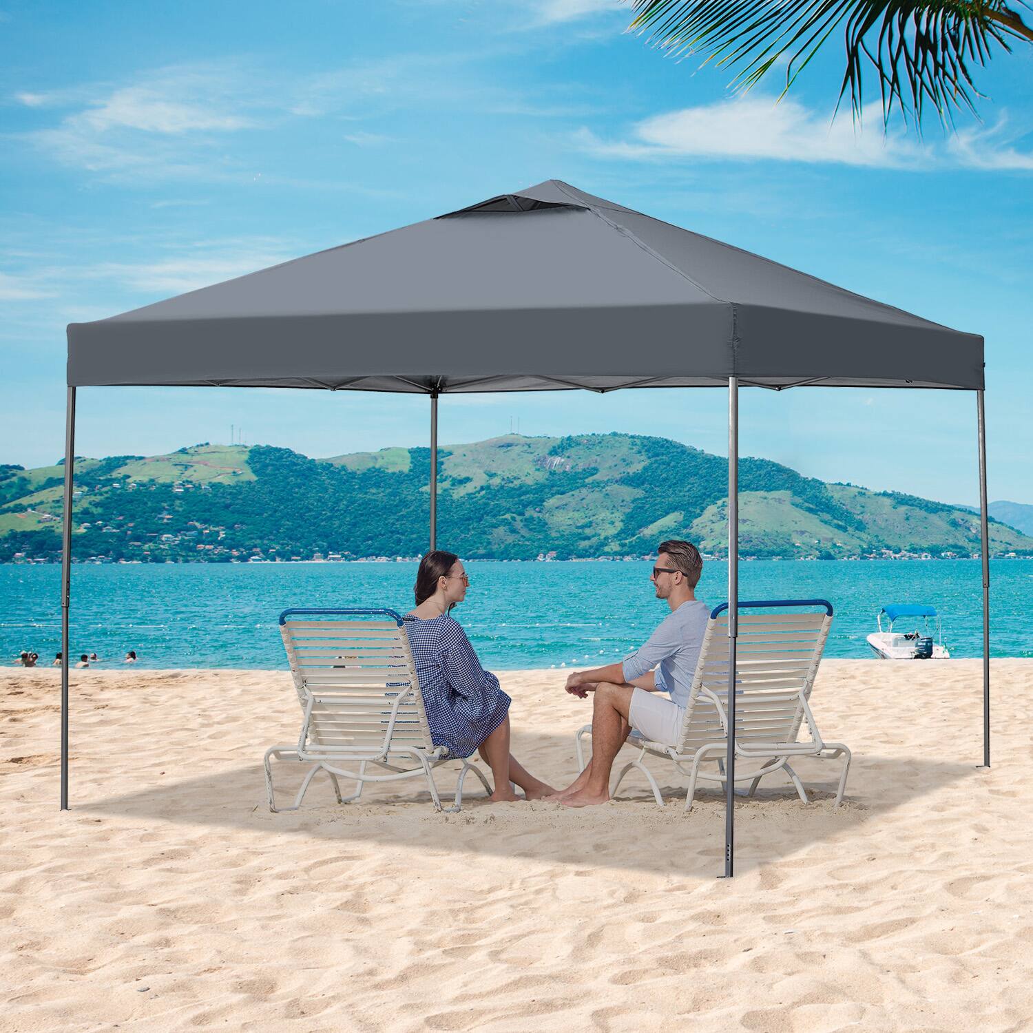 Alt View 1. Ainfox - Ainfox Pop Up Gazebo Outdoor Canopy Tent Without sidewalls - Gray.