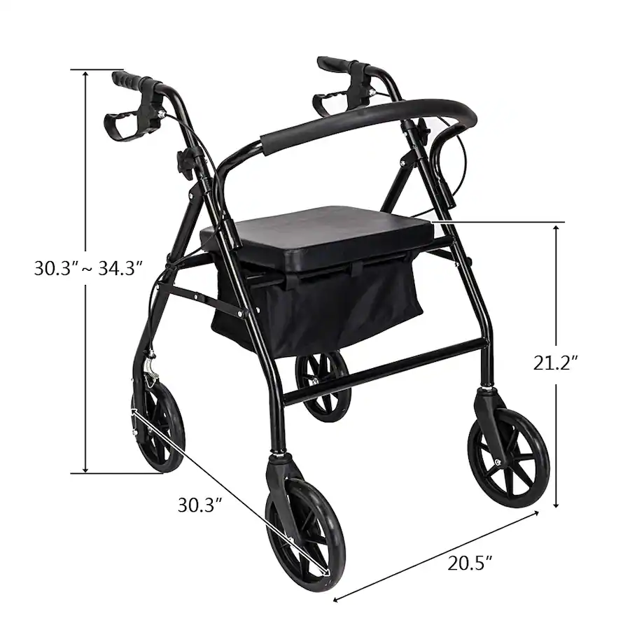 Rollinator Winado Foldable Rollator Walker Mobility Rollator with Seat, 8