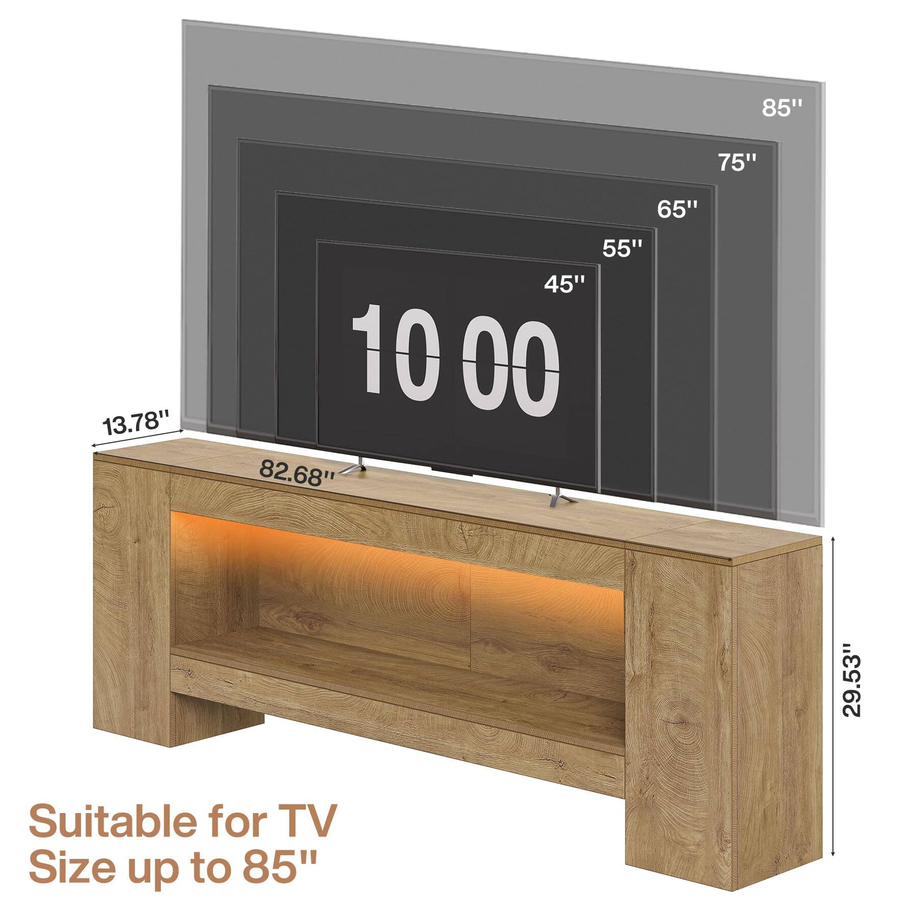 85"  
75"  
65"  
55" 45" 10 00 82.68"  
13.78"  
29.53"  
Suitable for TV Size up to 85"