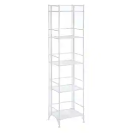 FurniFact - Folding Metal Shelf, White - White